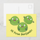 Funny Brussels spruitgroenten cartoon Briefkaart (Voorkant / Achterkant)