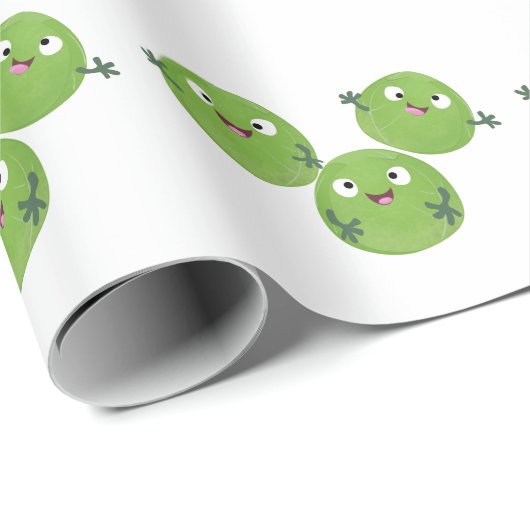 Funny Brussels spruitgroenten cartoon Cadeaupapier (Rol Hoek)