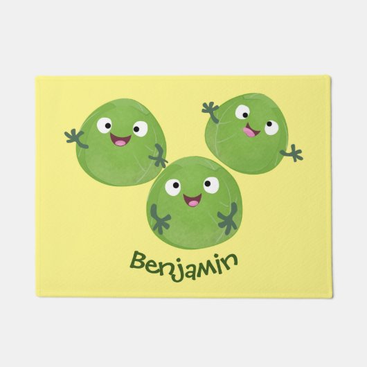 Funny Brussels spruitgroenten cartoon Deurmat (Voorkant)