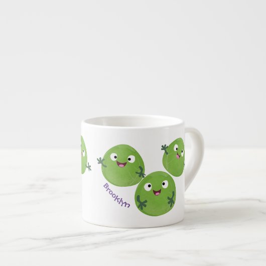 Funny Brussels spruitgroenten cartoon Espresso Kop (Voorkant rechts)