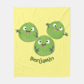 Funny Brussels spruitgroenten cartoon Fleece Deken (Voorkant)