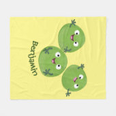 Funny Brussels spruitgroenten cartoon Fleece Deken (Voorkant (Horizontaal))