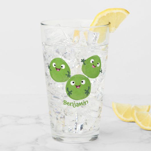 Funny Brussels spruitgroenten cartoon Glas (Achterkant ijs)