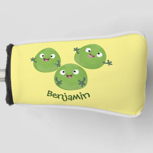 Funny Brussels spruitgroenten cartoon Golfheadcover (Voorkant)