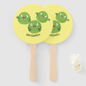 Funny Brussels spruitgroenten cartoon Handwaaier (Voorkant en achterkant)