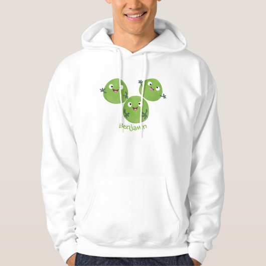 Funny Brussels spruitgroenten cartoon Hoodie (Voorkant)