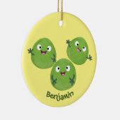 Funny Brussels spruitgroenten cartoon Keramisch Ornament (Rechts)