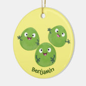 Funny Brussels spruitgroenten cartoon Keramisch Ornament (Links)