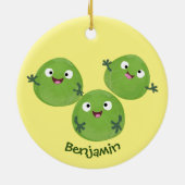 Funny Brussels spruitgroenten cartoon Keramisch Ornament (Achterkant)