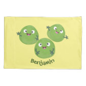 Funny Brussels spruitgroenten cartoon Kussensloop (Achterkant)
