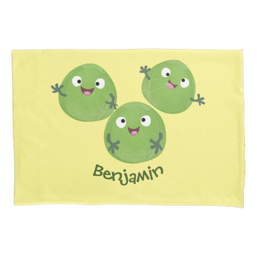 Funny Brussels spruitgroenten cartoon Kussensloop (Voorkant)