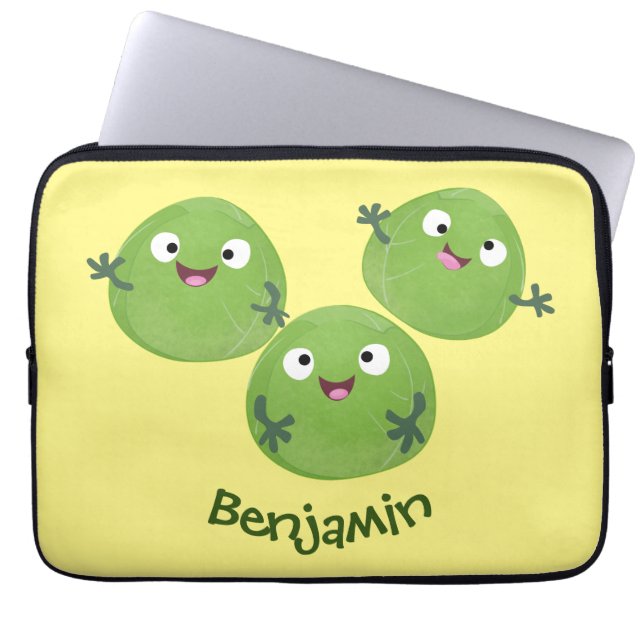 Funny Brussels spruitgroenten cartoon Laptop Sleeve (Voorkant)