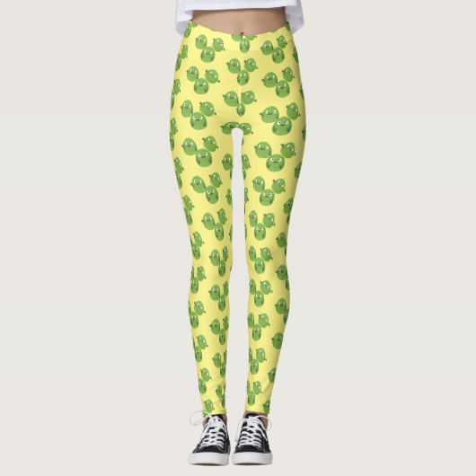 Funny Brussels spruitgroenten cartoon Leggings (Voorkant)