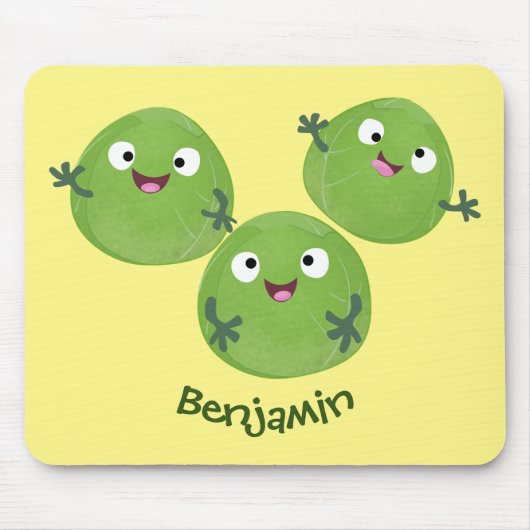 Funny Brussels spruitgroenten cartoon Muismat (Voorkant)