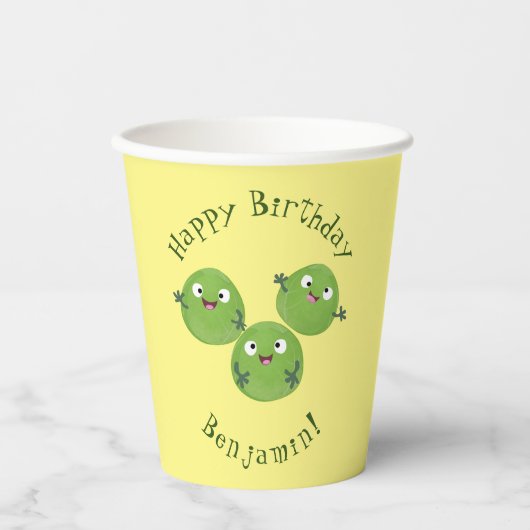 Funny Brussels spruitgroenten cartoon Papieren Bekers (Voorkant)