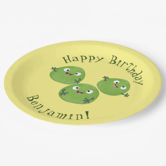 Funny Brussels spruitgroenten cartoon Papieren Bordje (Gekanteld)