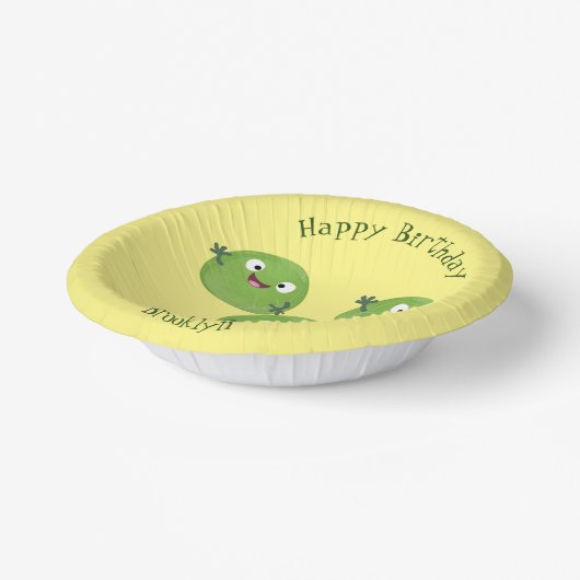 Funny Brussels spruitgroenten cartoon Papieren Kommen (Gebogen)