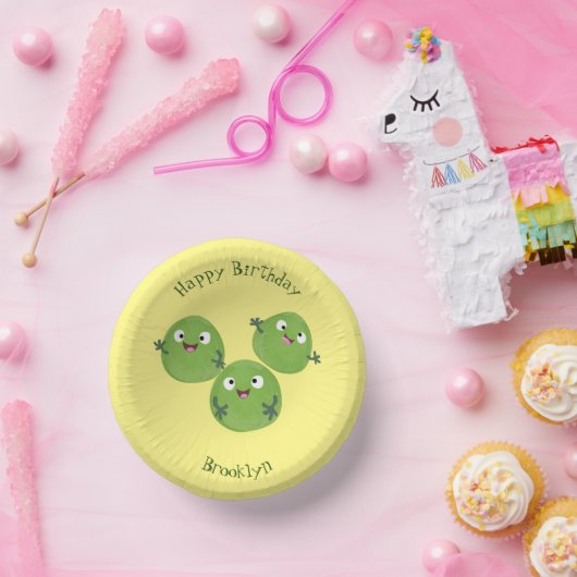 Funny Brussels spruitgroenten cartoon Papieren Kommen (Feest)