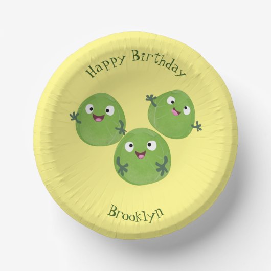 Funny Brussels spruitgroenten cartoon Papieren Kommen (Voorkant)