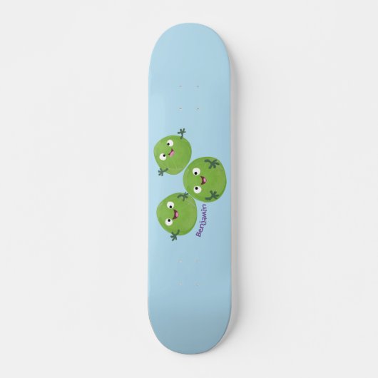 Funny Brussels spruitgroenten cartoon Persoonlijk Skateboard (Voorkant)