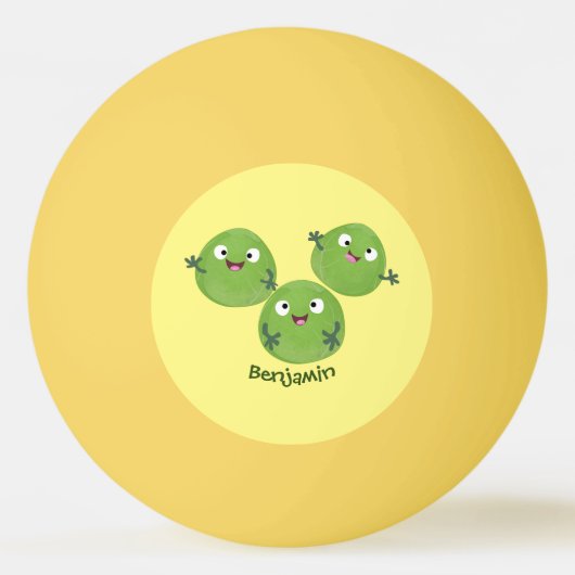 Funny Brussels spruitgroenten cartoon Pingpongbal (Voorkant)