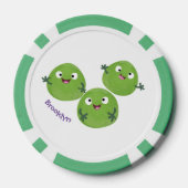 Funny Brussels spruitgroenten cartoon Poker Chips (Achterkant)