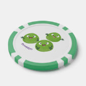Funny Brussels spruitgroenten cartoon Poker Chips (Enkel)