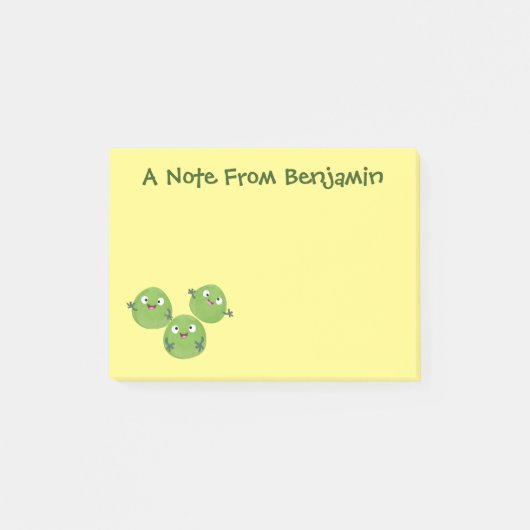 Funny Brussels spruitgroenten cartoon Post-it® Notes (Voorkant)