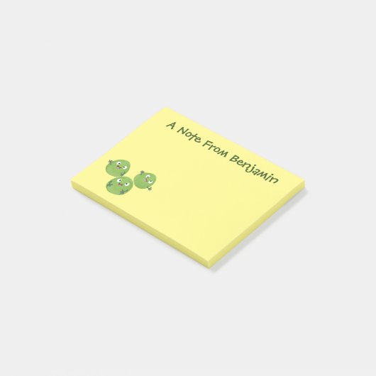 Funny Brussels spruitgroenten cartoon Post-it® Notes (Schuin)