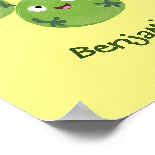 Funny Brussels spruitgroenten cartoon Poster (Hoek)