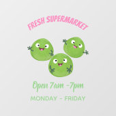 Funny Brussels spruitgroenten cartoon Raamsticker (Vel)