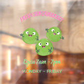 Funny Brussels spruitgroenten cartoon Raamsticker (Vel 2)