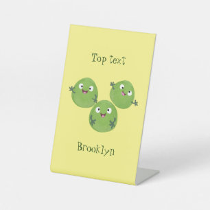 Funny Brussels spruitgroenten cartoon Reclamebord Met Voetstuk