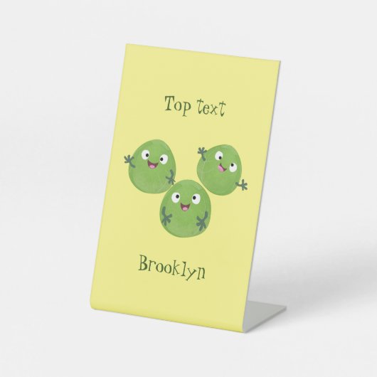 Funny Brussels spruitgroenten cartoon Reclamebord Met Voetstuk (Voorkant)