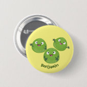 Funny Brussels spruitgroenten cartoon Ronde Button 5,7 Cm (Voorkant /achterkant)