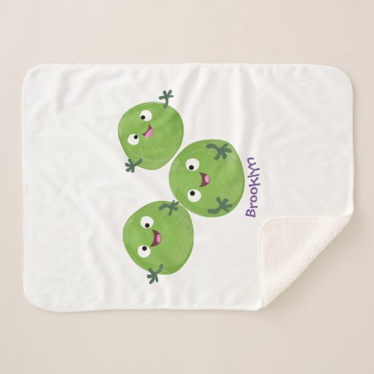 Funny Brussels spruitgroenten cartoon Sherpa Deken (Voorkant (horizontaal))