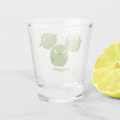 Funny Brussels spruitgroenten cartoon Shot Glas (Achterkant)