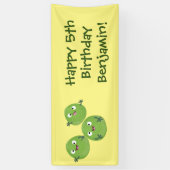 Funny Brussels spruitgroenten cartoon Spandoek (Verticaal)