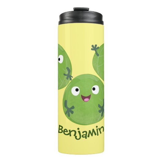 Funny Brussels spruitgroenten cartoon Thermosbeker (Voorkant)
