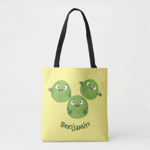 Funny Brussels spruitgroenten cartoon Tote Bag