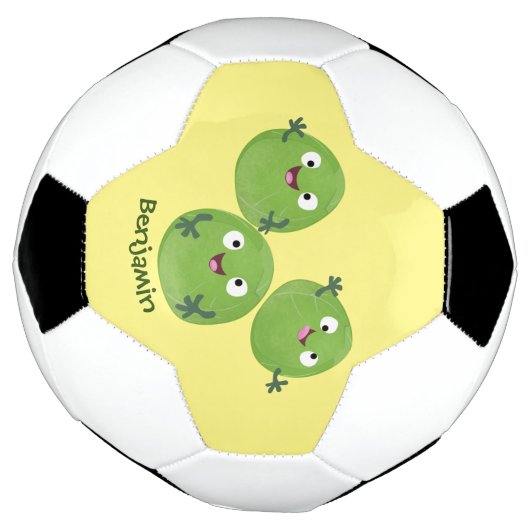 Funny Brussels spruitgroenten cartoon Voetbal (Gedraaid)