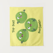 Funny Brussels spruitgroenten cartoon Wandkleed (Voorkant)