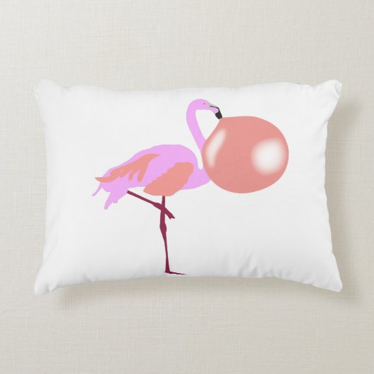 Funny Bubble Gum Flamingo Bgloing Bubble Accent Kussen (Voorkant)