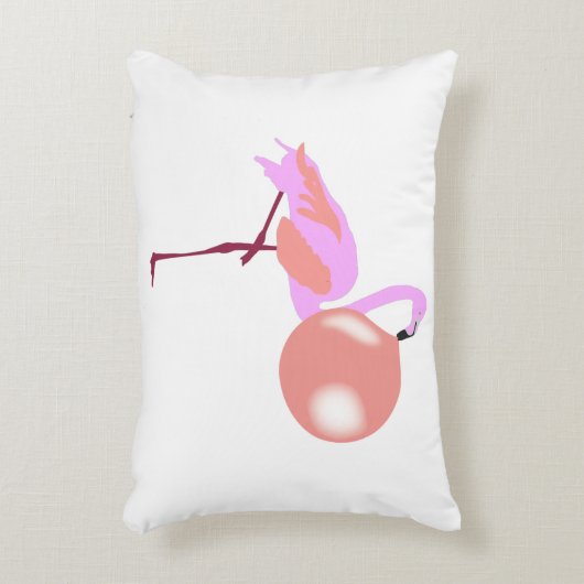 Funny Bubble Gum Flamingo Bgloing Bubble Accent Kussen (Voorkant(Verticaal))