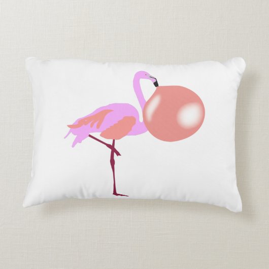 Funny Bubble Gum Flamingo Bgloing Bubble Accent Kussen (Achterkant)