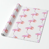 Funny Bubble Gum Flamingo Bgloing Bubble Cadeaupapier (Uitgerold)