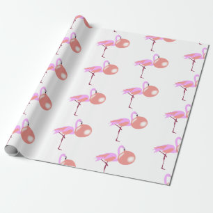Funny Bubble Gum Flamingo Bgloing Bubble Cadeaupapier