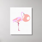 Funny Bubble Gum Flamingo Bgloing Bubble Canvas Afdruk (Voorkant)