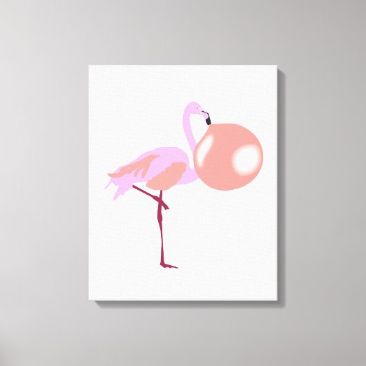 Funny Bubble Gum Flamingo Bgloing Bubble Canvas Afdruk (Voorkant)