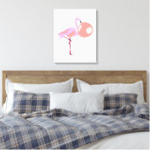 Funny Bubble Gum Flamingo Bgloing Bubble Canvas Afdruk (Insitu (Slaapkamer))